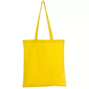Image of Cotton Long Handle Tote Bag (One Size) (Yellow) - Yellow - United Bag Store