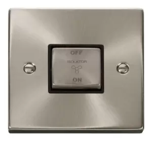 Image of Click Scolmore Deco Satin Chrome 1 Gang Plate Switch 10A With Black Ingot - VPSC520BK
