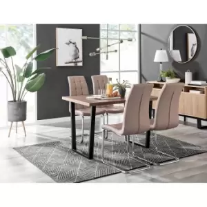 Image of Furniture Box Kylo Brown Wood Effect Dining Table and 4 Cappuccino Murano Chairs