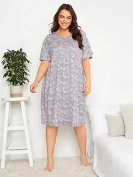 Image of Yours Ve Peplum Skirt Frill Sleeve Night, Blue, Size 34-36, Women