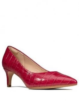 Image of Clarks Laina55 Leather Mid Heel Court Shoe - Fuchsia