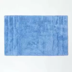 Image of Spa Supreme Luxury Blue Bath Mat - Blue - Blue - Blue - Homescapes