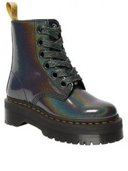 Image of Dr Martens Vegan Molly 8 Eye Ankle Boot - Gunmetal