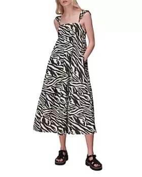Image of Whistles Mountain Zebra Print Midi Dress