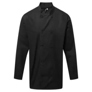 Image of Premier Mens Coolchecker Long-Sleeved Chef Jacket (S) (Black)