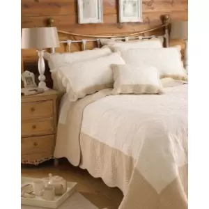 Image of Riva Home Fayence Bedspread (265x265cm) (Ivory/Taupe)