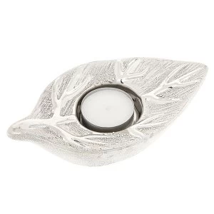 Image of Leaf Shape Tealight Holder Champagne