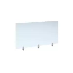 Image of Straight high desktop acrylic screen with white brackets 1400mm x 700mm