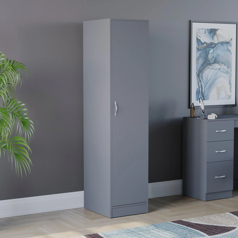 Image of Lassic Vida Designs Riano 1 Door Wardrobe Grey unisex 1 Door