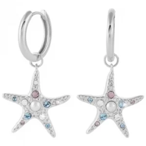 Image of Olivia Burton Under The Sea Starfish Sparkle Huggies Silver