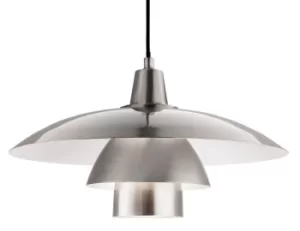 Image of Olsen 1 Light Dome Ceiling Pendant Brushed Steel, E27