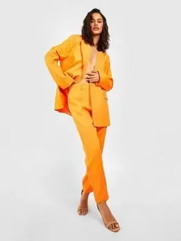 Image of Boohoo Straight Leg Trouser - Orange, Size 16, Women