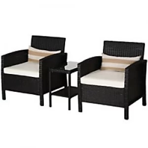 Image of Outsunny Rattan Sofa Set 860-086BK Black, Beige
