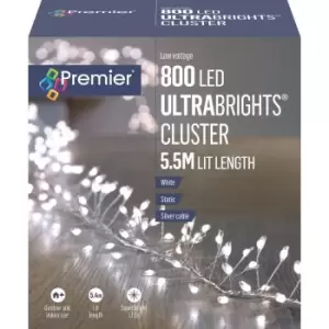 Image of Premier Decorations 5.5M 800 LED Ultrabright Cluster Door Garland - White