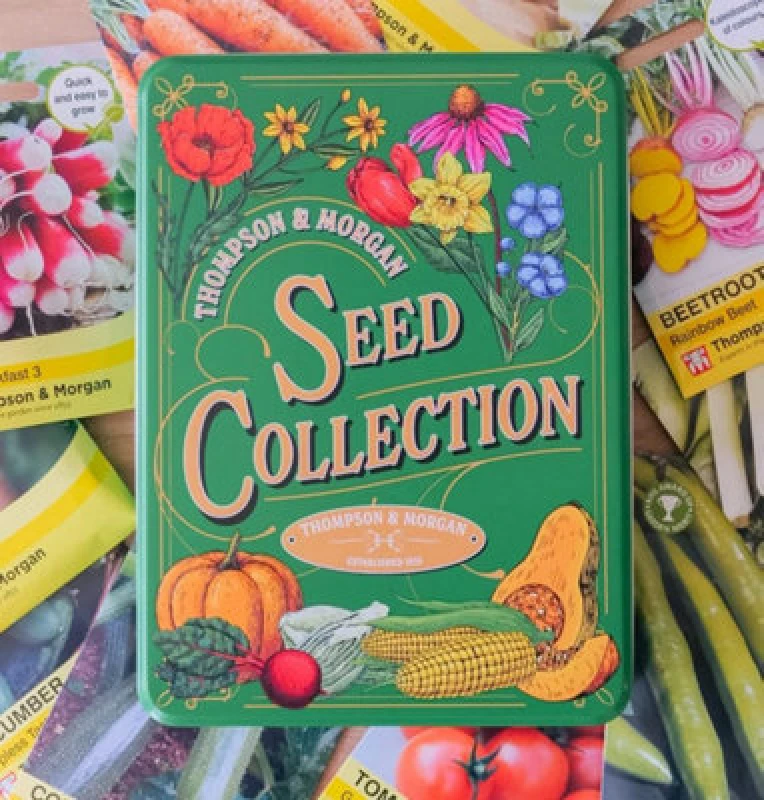 Image of Thompson & Morgan 10 Green Seed Collection Tin with Vegetable Seeds, Multi KC0839