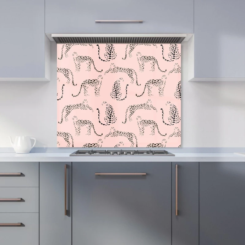 Image of Warren Reed Designer Abstract Leopard Pattern Premium Glass Kitchen Splashback W600mm X H750mm
