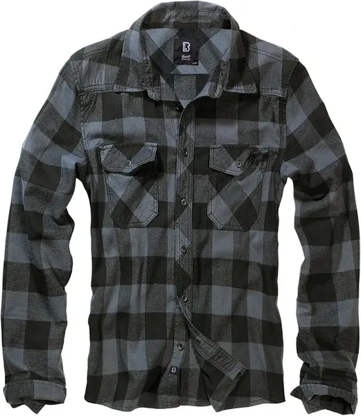 Image of Brandit Checkshirt Flanel Shirt Black grey L Men