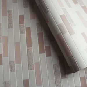 Image of Holden Decor Cream Tile effect Blown Wallpaper