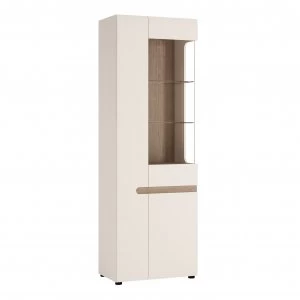 Image of Exton 2 Door Left Hand Display Cabinet - White Gloss