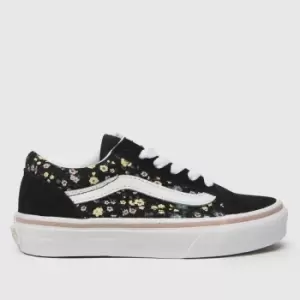 Image of Vans Black Old Skool Girls Junior Trainers