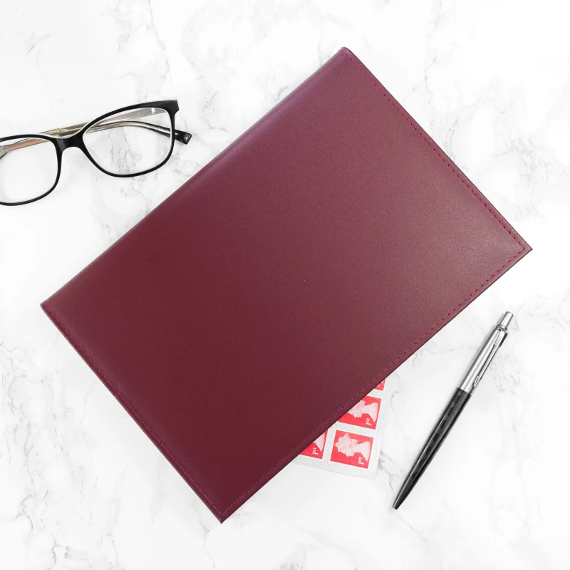 Image of Treat Republic Premium Leather Refillable Notebook Burgundy