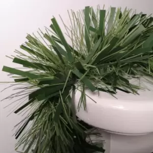 Image of 10m x 15cm Luxury Chunky Cut Tinsel Garland Christmas Tree Decoration - Green