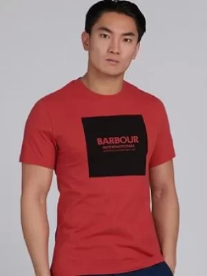 Image of Barbour International Block Logo T-Shirt, Red Size M Men