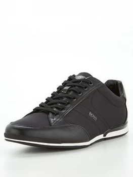 Image of Hugo Boss Saturn Low Profile Nylon Trainers Black Size 7 Men