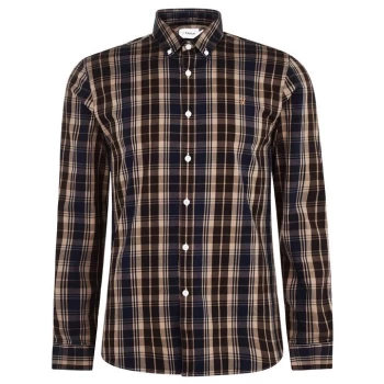 Image of Farah Brewer Long Sleeve Check Shirt - Brown