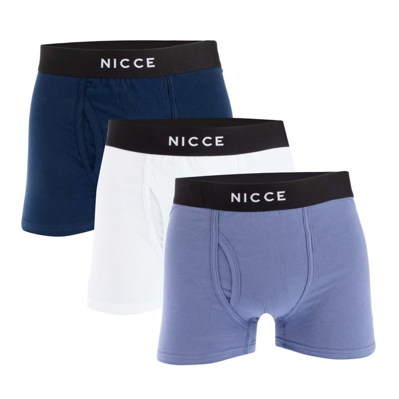 Image of Nicce Hikari 3 Pack Boxer Shorts - Blue Blue XL