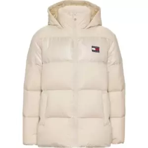 Image of Tommy Jeans Badge Hood Padded Jacket - Beige