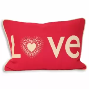 Image of Lovehearts Wool Blend Cushion Fuschia, Fuschia / 35 x 50cm / Cover Only