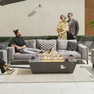 Image of Nova Outdoor Living Gladstone Rectangular Outdoor Garden Patio Gas Fire Pit - Dark Grey