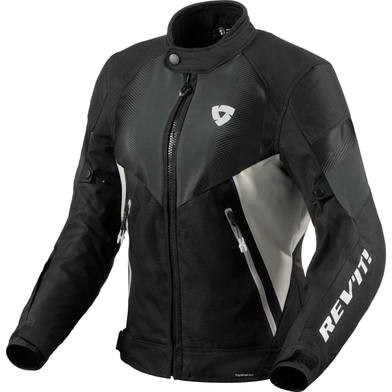 Image of Rev It Control H2O Ladies Motorcycle Jacket 36 Black Silver (UK 8) Black Silver