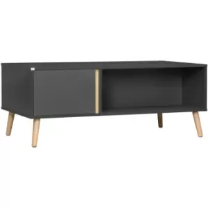 Image of Coffee Table Modern Centre Table with Storage Rectangular Side Table Grey - Grey - Homcom