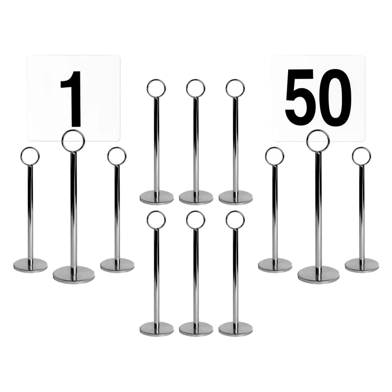 Image of Argon Tableware 50 Table Numbers With 20Cm Holders - Place Cards & Holder Stands Set For Wedding, Restaurant, Memo & Party