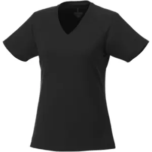 Image of Elevate Womens/Ladies Amery Short Sleeve Cool Fit V-Neck T Shirt (M) (Black)