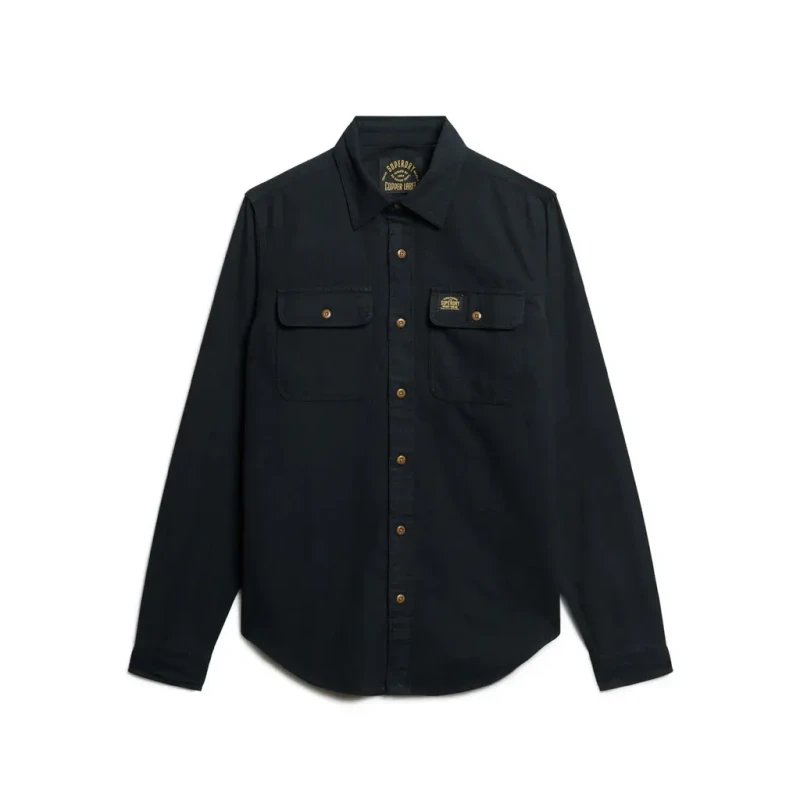 Image of Superdry Black Trailsman Relaxed Fit Overshirt Black Male 2XL 232492UK