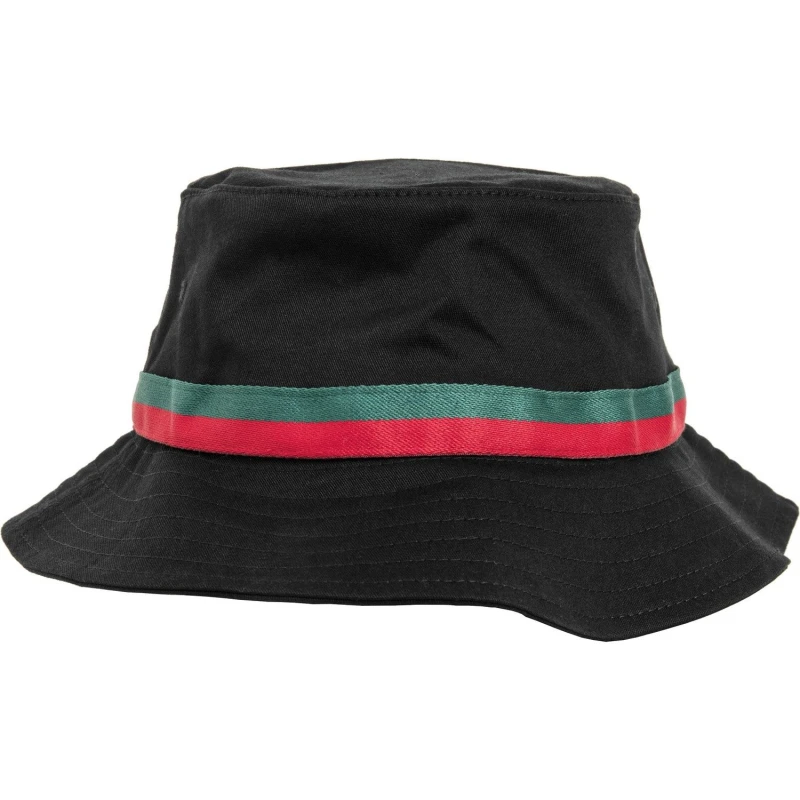 Image of Flexfit by Yupoong Mens Stripe Bucket Hat in Black Male One Size