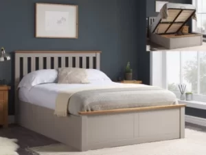 Image of ASC Sienna 4ft Small Double Pearl Grey Wooden Ottoman Bed Frame