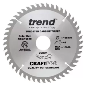 Image of Trend CRAFTPRO Wood Cutting Saw Blade 165mm 48T 30mm