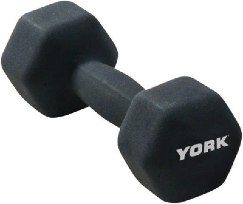 Image of York Fitness Single Neoprene Hex Coating Dumbbell, Black, 6Kg