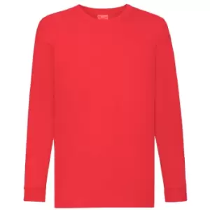 Image of Fruit Of The Loom Childrens/Kids Long Sleeve T-Shirt (Pack of 2) (3-4) (Red)