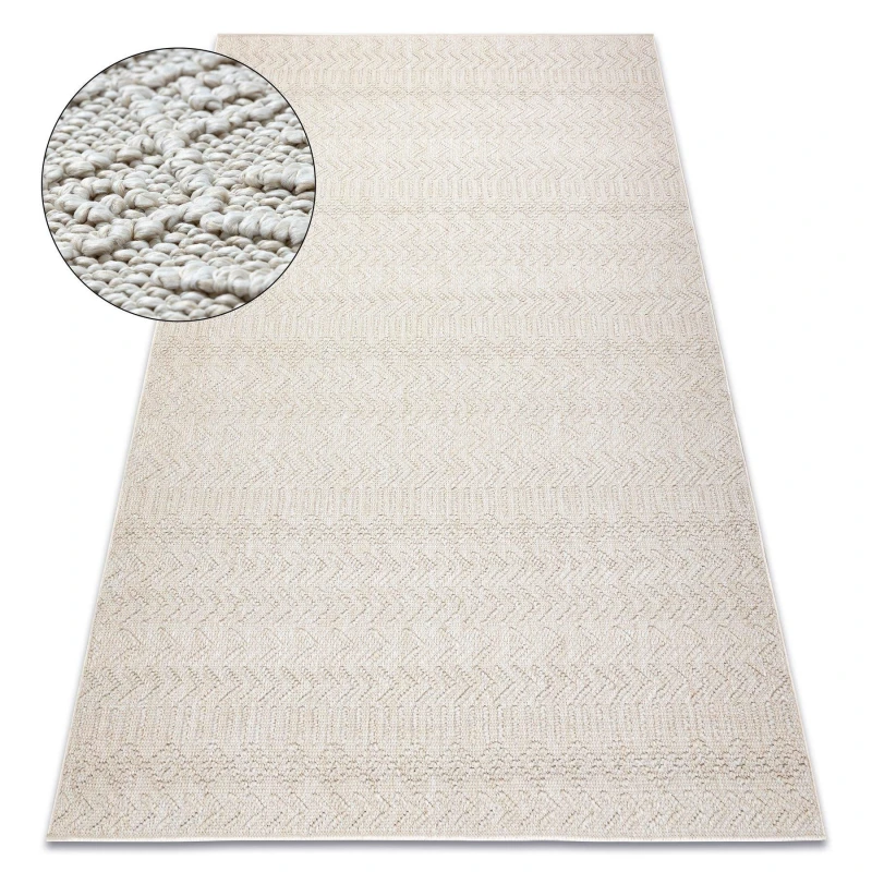 Image of RugsX Carpet Jersey 19243 Cream - Chevron, Structural, Loop Boho 80X150 Cm