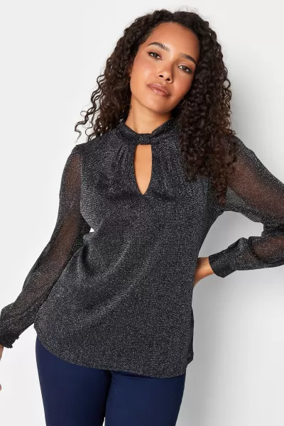 Image of Shimmer Keyhole Blouse