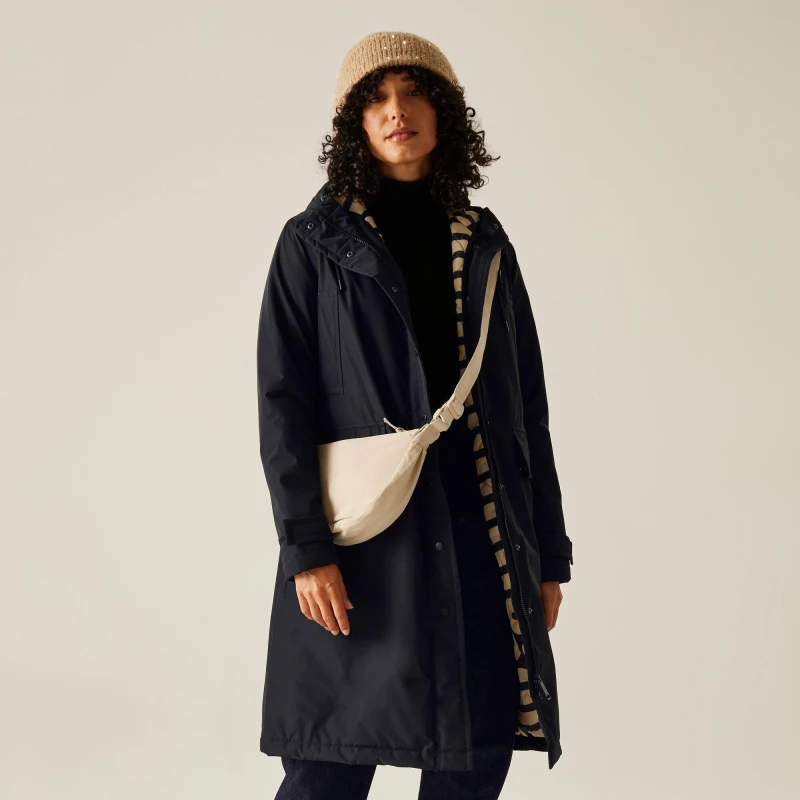 Image of Regatta Womens Orla Long Length Waterproof Insulated Jacket Black female 18