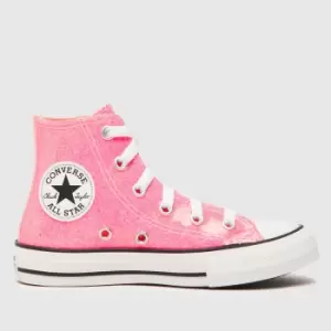 Image of Converse Pink All Star Hi Sun-kissed Girls Junior Trainers