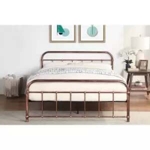 Image of Crazy Price Beds Henley Antique Copper Metal King Bed