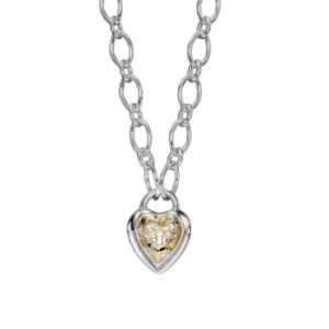 Image of Sterling Silver Heart Locket On Fancy Chain Necklace N4373