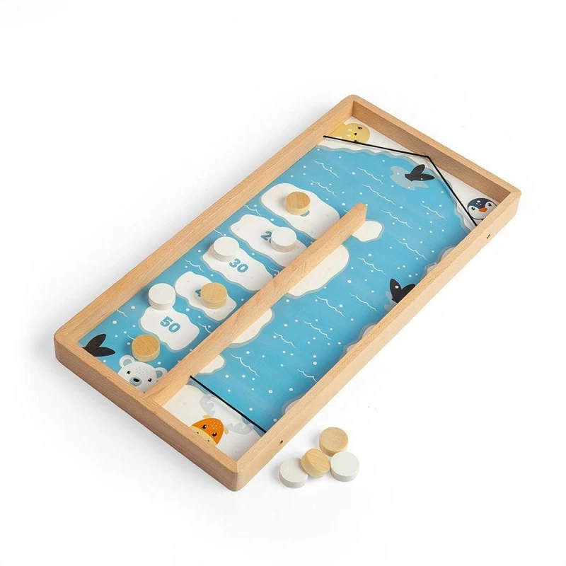 Image of Bigjigs Toys Wooden Ice Puck Game Blue unisex